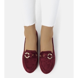 Mocassins pour femmes bordeaux de Leila rouge 1