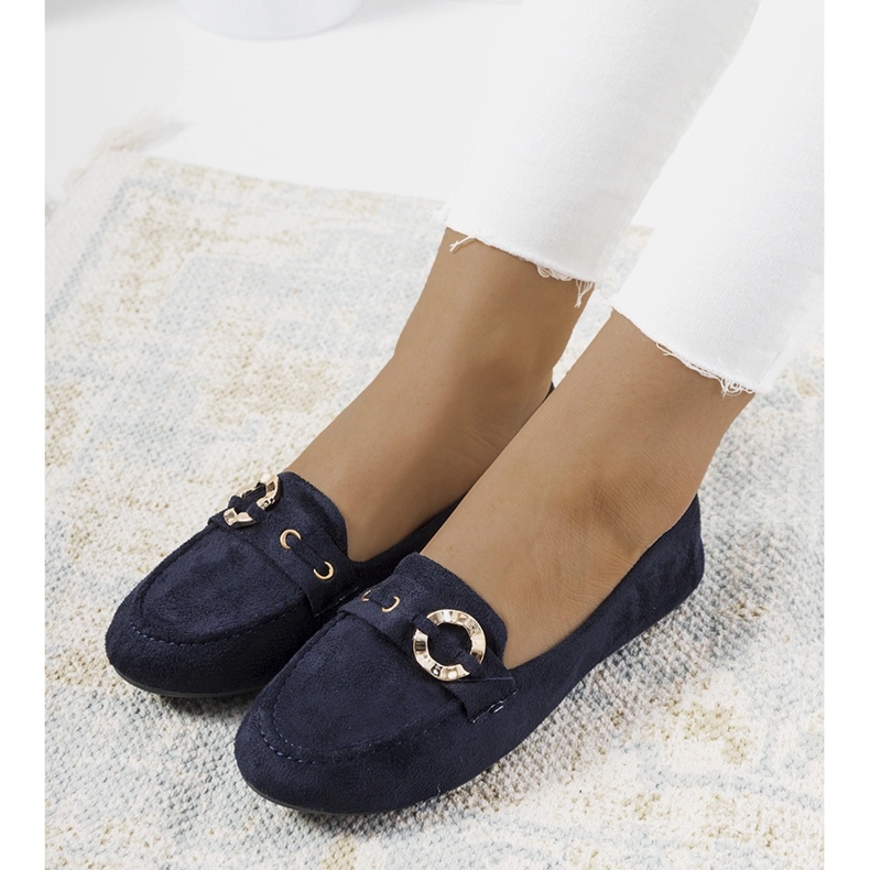 Mocassins Leila bleu marine pour femme 1