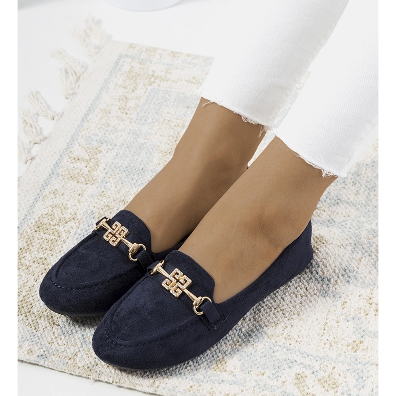 Mocassins bleu marine à boucle Cardoso 1 Mocassins bleu marine à boucle Cardoso 1