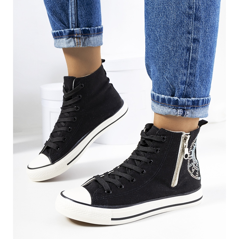 Baskets cheville Vicola noires 1