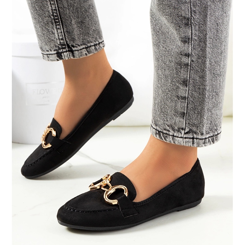 Mocassins noirs à boucle Castor 1