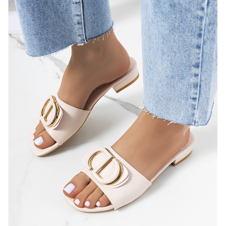 Chaussons beiges à talons plats Cammeray 1