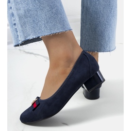 Escarpins bleu marine avec nœud papillon Vijver 1