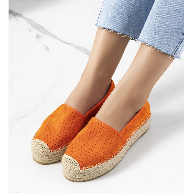 Espadrilles ajourées Capelle orange 1
