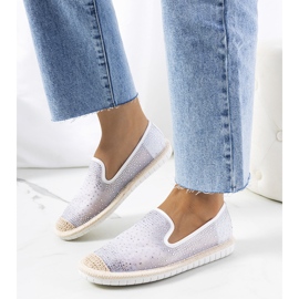 Espadrilles blanches avec zircon cubique Punter 1