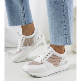 Baskets blanches en mesh Ilkay 1