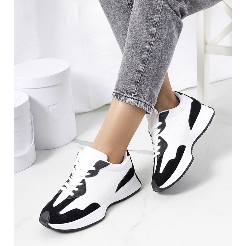 Baskets femme Cohen noires blanc 1