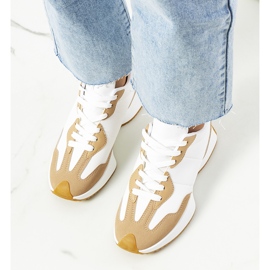 Baskets femme Cohen beiges blanc 1