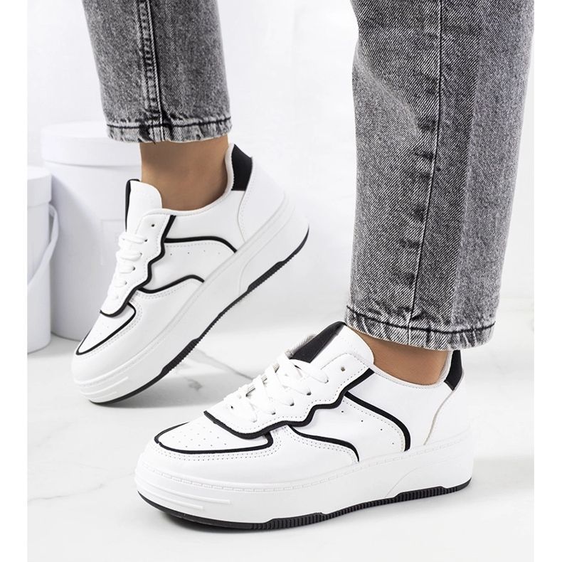 Baskets Bieke pour femmes, blanches et noires 1 Baskets Bieke pour femmes, blanches et noires 1