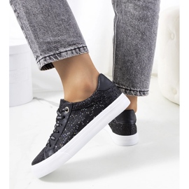 Baskets Kramer noires brillantes 1