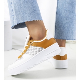 Baskets Manal femme blanches jaune 2