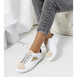 Baskets Dings blanches et beiges 1
