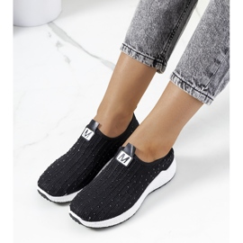 Baskets noires avec zircons cubiques Maasje le noir 1