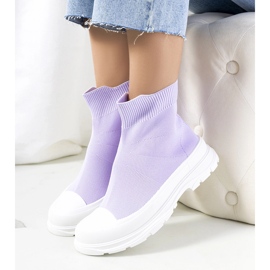 Baskets montantes violettes de Mickey 1