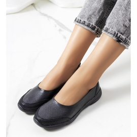 Ballerines en cuir noir Mirjam le noir 1