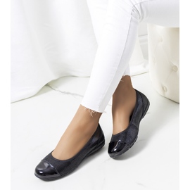 Ballerines Nerena en cuir noir 1