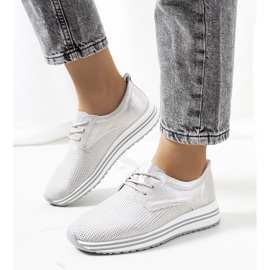 Baskets en cuir argent Serra 1