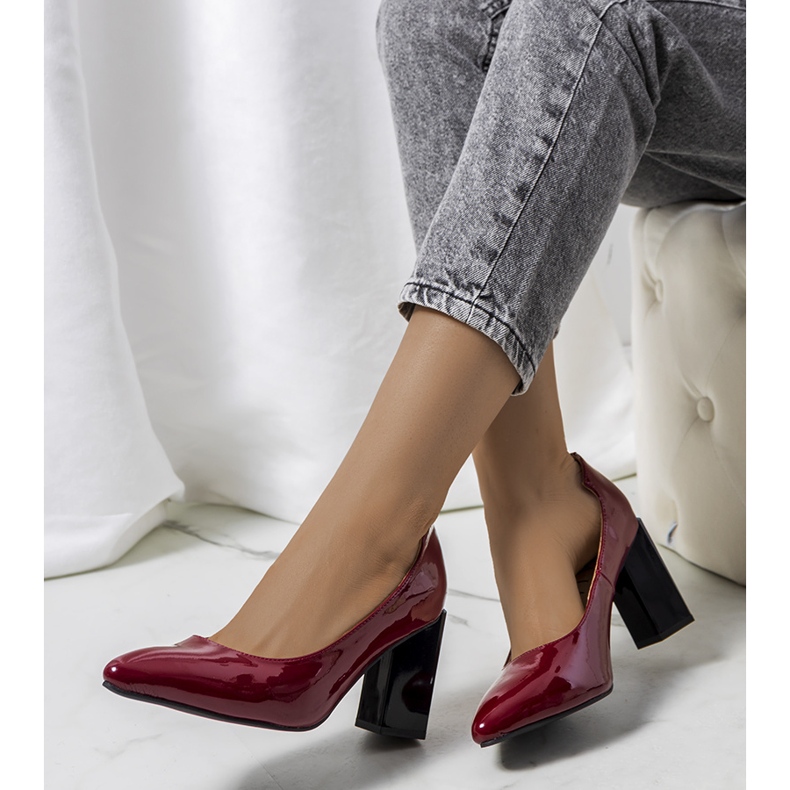 Escarpins laqués rouges sur le poteau Shannen multicolore 1