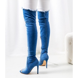 Bottes à talons hauts Imke bleues 1