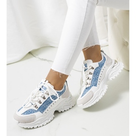 Baskets pour femmes blanches et bleues de Remmers 1