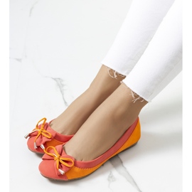 Ballerines orange à nœud Eske rouge 1