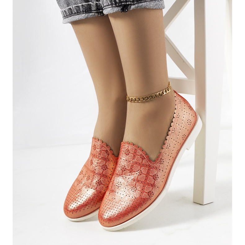 Mocassins femme Girvan rouges 1