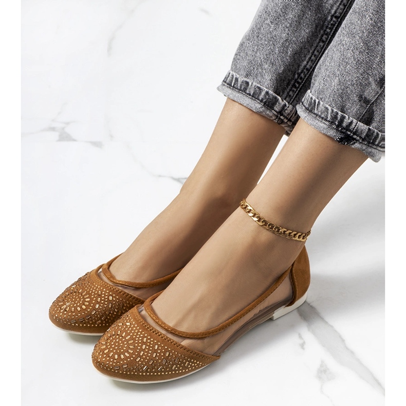 Ballerines Malene semi-transparentes marron brun 1