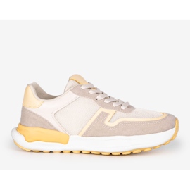 Baskets Misano femme jaunes beige 1