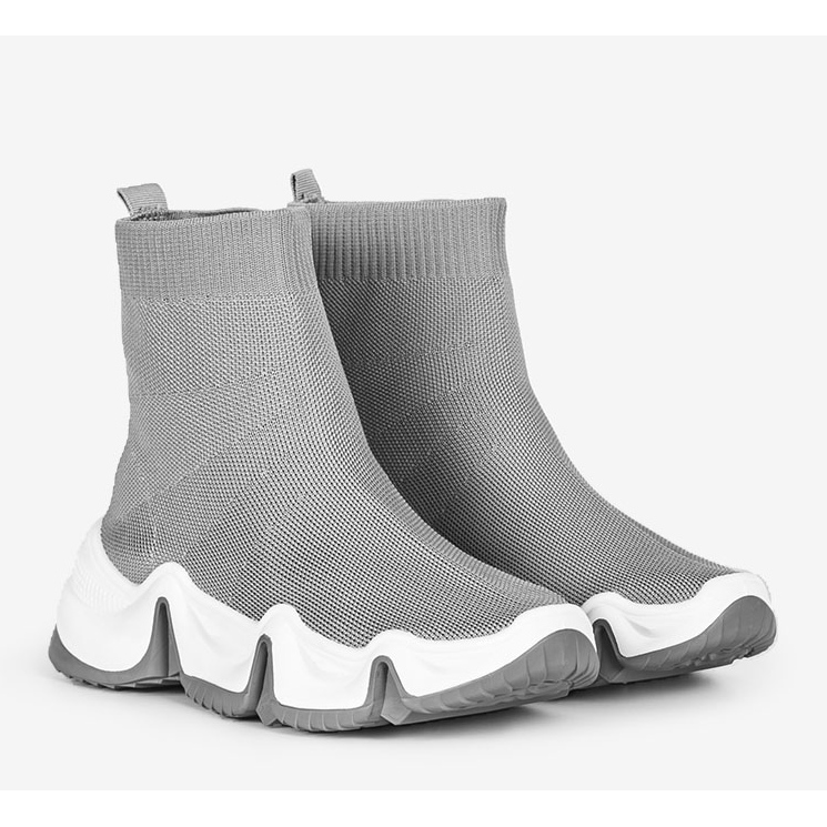 Baskets montantes grises Barnett 1