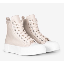 Baskets beiges sur semelle haute Natasha 1