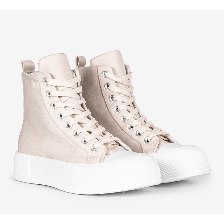 Baskets beiges sur semelle haute Natasha 1