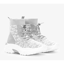 Baskets Erma grises pour femme blanc 1