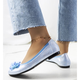 Ballerines duff bleu métallisé 2