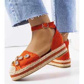 Espadrilles orange avec zircon cubique Taimi 1