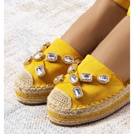 Espadrilles jaunes avec zircon cubique Taimi 1