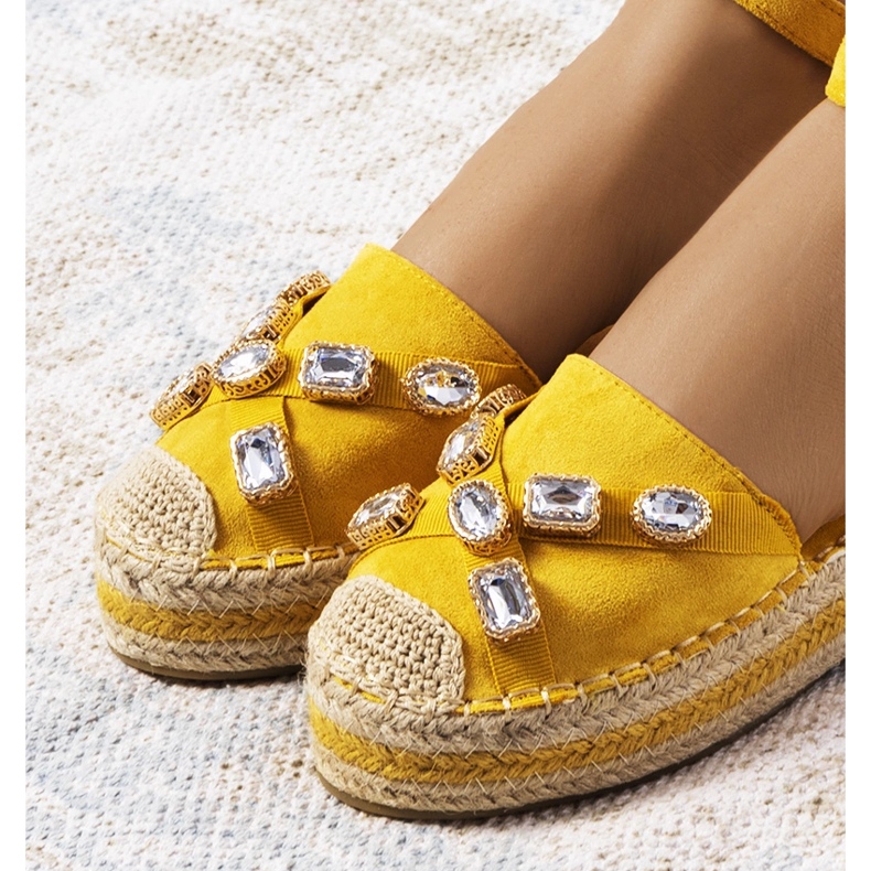 Espadrilles jaunes avec zircon cubique Taimi 1