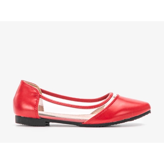 Ballerines Juva rouges semi-transparentes 1