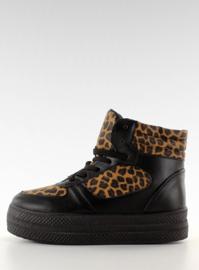 Sneakers double semelle LBS1231 black-leopa noir 1