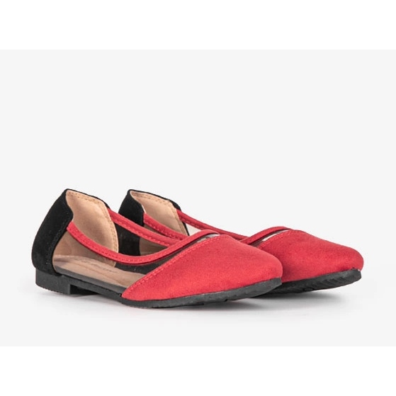 Ballerines Kortes en daim rouge pour enfant 1