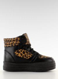Sneakers double semelle LBS1231 black-leopa noir 2