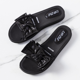 BM Babouches noires à nœud brillant Sora 1