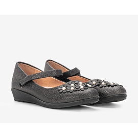 BM Ballerines enfant Alaja noires brillantes 1