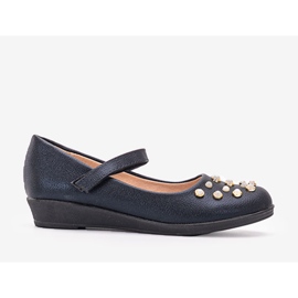 Ballerines enfant bleu marine avec perles Silva 1