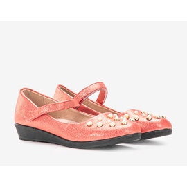 Ballerines enfant rouges avec perles Silva 1