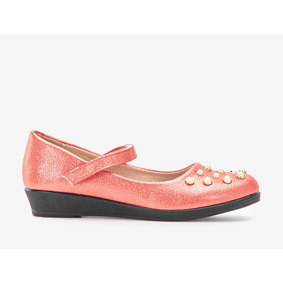 Ballerines enfant rouges avec perles Silva 2