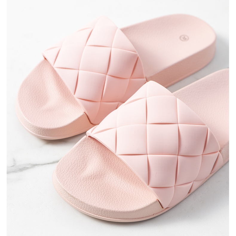 Chaussons en caoutchouc rose Lind 1