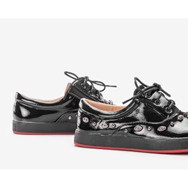 Baskets laquées noires Fatna pour enfant le noir 1