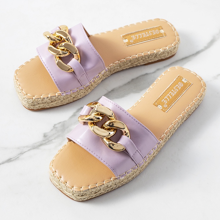 Chaussons Cairo violets avec chaîne 1