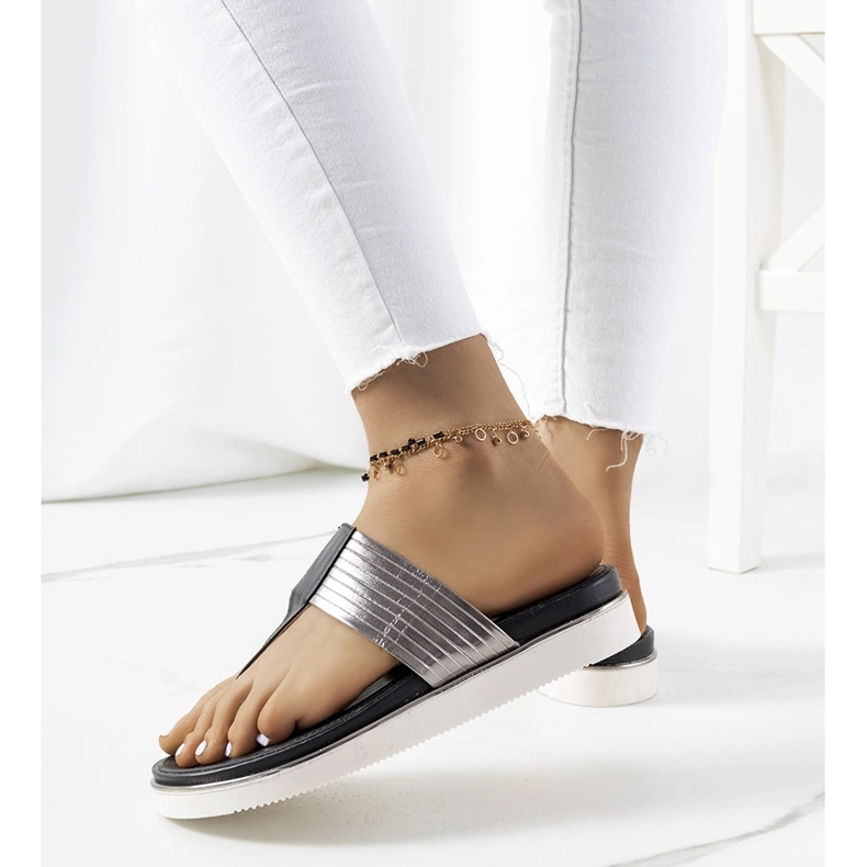 Chaussons Murilo noirs métallisés 1