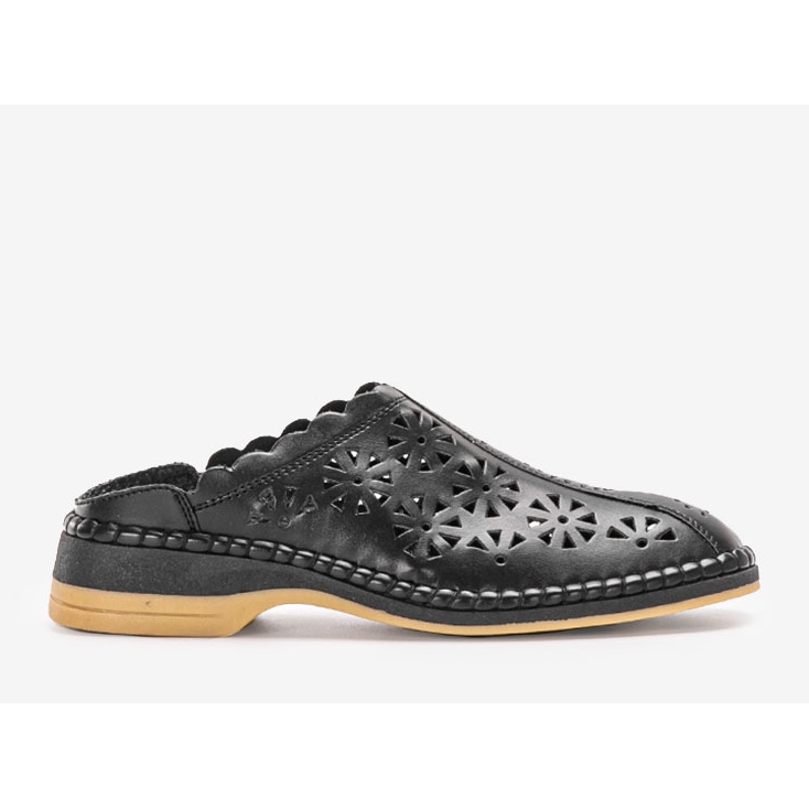 Babouches noires ajourées Fernandes le noir 1